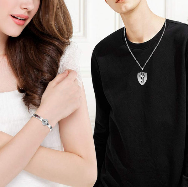 Love Lock Couples Bracelet Set